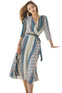 Sexy Aztec Print Open Front Long Cover Up